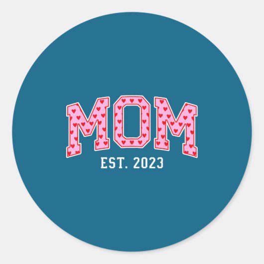 Mama Est 2023 Mama Muttertag Runder Aufkleber (Vorderseite)