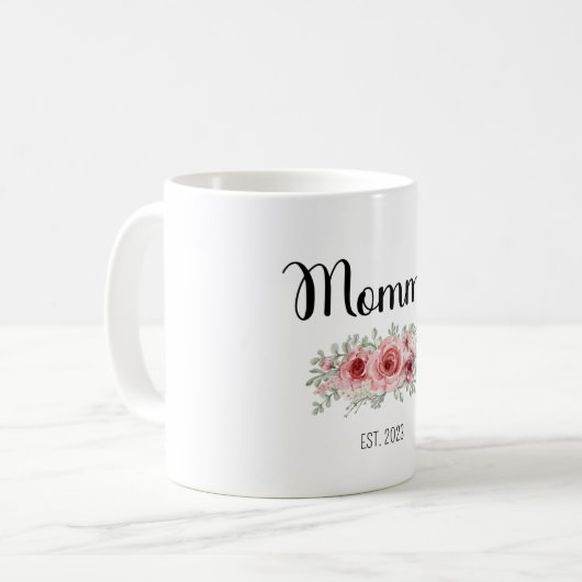 Mama Est 2023 Tasse, Mama und Vater Tasse (Vorderseite Links)