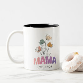 Mama Est 2024 Mothers Day Zweifarbige Tasse