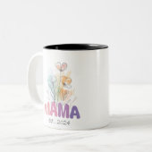 Mama Est 2024 Mothers Day Zweifarbige Tasse (Vorderseite Links)