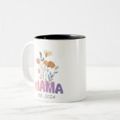 Mama Est 2024 Mothers Day Zweifarbige Tasse (Vorderseite Links)