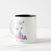 Mama Est 2024 Mothers Day Zweifarbige Tasse (Vorderseite Links)