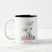 Mama Est 2024 Mothers Day Zweifarbige Tasse (Links)