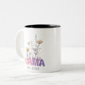 Mama Est 2024 Mothers Day Zweifarbige Tasse (Vorderseite Links)