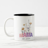 Mama Est 2024 Mothers Day Zweifarbige Tasse (Links)
