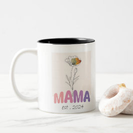 Mama Est 2024 Mothers Day Zweifarbige Tasse