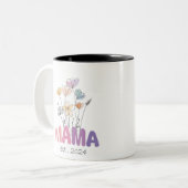 Mama Est 2024 Mothers Day Zweifarbige Tasse (Vorderseite Links)