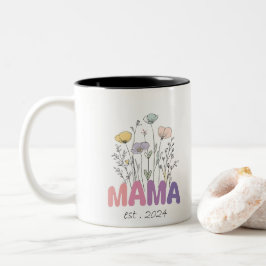 Mama Est 2024 Mothers Day Zweifarbige Tasse