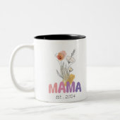 Mama Est 2024 Mothers Day Zweifarbige Tasse (Links)
