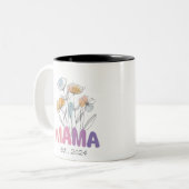 Mama Est 2024 Mothers Day Zweifarbige Tasse (Vorderseite Links)