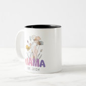 Mama Est 2024 Mothers Day Zweifarbige Tasse (Vorderseite Links)