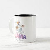 Mama Est 2024 Mothers Day Zweifarbige Tasse (Vorderseite Links)