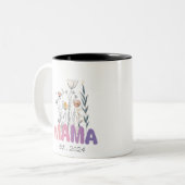 Mama Est 2024 Mothers Day Zweifarbige Tasse (Vorderseite Links)