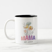 Mama Est 2024 Mothers Day Zweifarbige Tasse (Links)