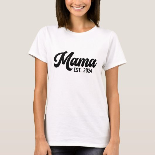 Mama Est 2024 - Stilvolle Mama Geschenk T - Shirt (Vorderseite)