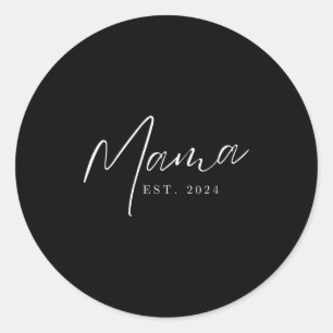 Mama est 2024 zum Muttertag-Mommy-Mama befördert Runder Aufkleber
