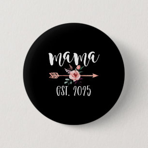 Mama est 2025 florale Muttertag neue Mutter Button