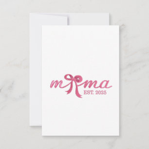 Mama Est 2025 Hot Pink Bow Coquette Muttertag Dankeskarte