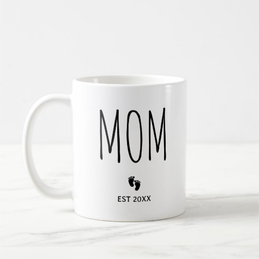 Mama Est 2025 Mama erwartet erste Junge Mutter für Kaffeetasse (Links)