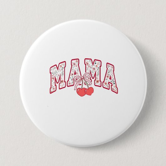 Mama est 2025 Mütter Tag Coquette Bogen Button (Vorderseite)