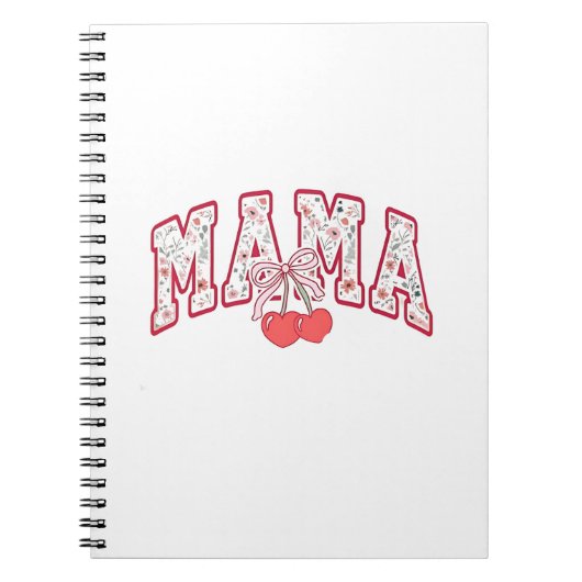 Mama est 2025 Mütter Tag Coquette Bogen Notizblock (Vorderseite)