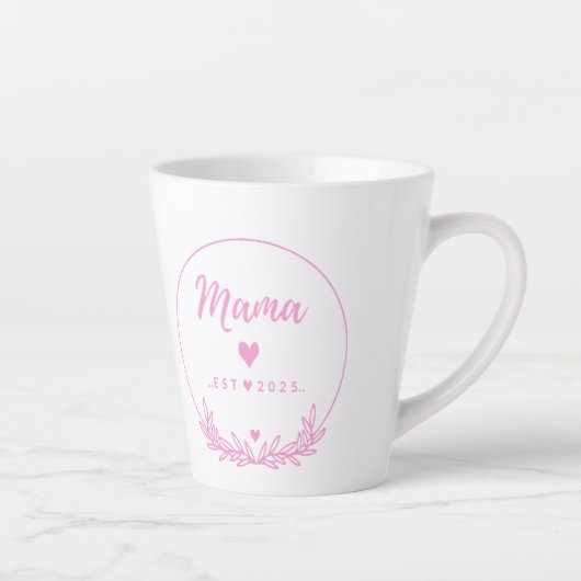 Mama Est.2025 shirt -Mother gift Pink Minimal -  Milchtasse (Rechts)