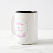 Mama Est.2025 shirt -Mother gift Pink Minimal - Zweifarbige Tasse (Vorderseite Links)