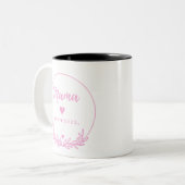 Mama Est.2025 shirt -Mother gift Pink Minimal - Zweifarbige Tasse (Vorderseite Links)