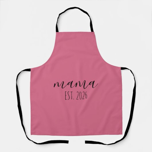 Mama Est. 2026 Mom To Be Minimalist Personalized Schürze (Vorderseite)