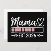 Mama est. 2026 Pregnancy Announcement Mom Ankündigungspostkarte (Vorne/Hinten)