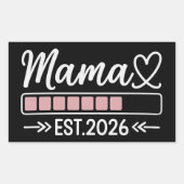 Mama est. 2026 Pregnancy Announcement Mom  Rechteckiger Aufkleber (Vorderseite)