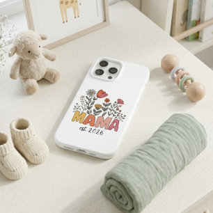 Mama Est 2026 Schwangerschaft Blumen Personalized Case-Mate iPhone Hülle