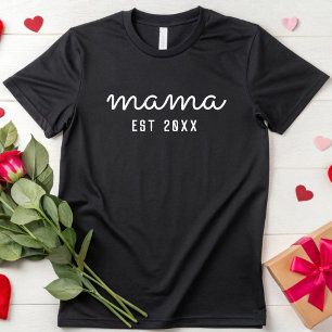 Mama Est bald zu Mommy Junge Mutter Personalisiert T-Shirt