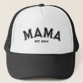 Mama Est Custom Year Black Sport Style Trucker Hat Truckerkappe (Vorderseite)