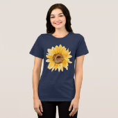 Mama Est Cute Sonnenblume Tri-Blend Shirt (Vorderseite voll)