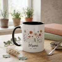 Mama Est Florale Jahres Botanische Wildblumen Kuns