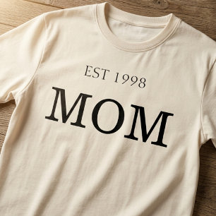 Mama Est Jahr Klassische Mutterschaft Identität T-Shirt
