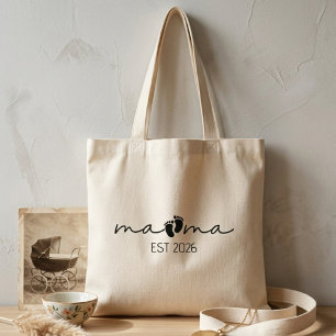 Mama Est Jahr Saubere Minimalistische Schrift Fußa Tragetasche