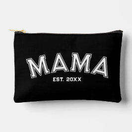 Mama Est. Logo "Schwarz" für Weißes Sport Zubehörtasche