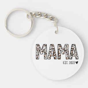 Mama Est Schlüsselanhänger Leopard Print, Custom M