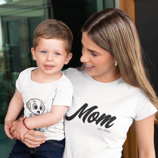 Mama Est. Schwarzes Skript | Custom T-Shirt