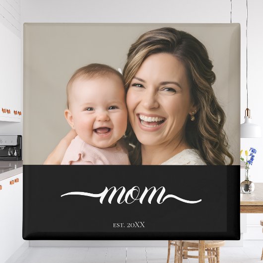 Mama Established Black Foto Custom Jahr  Magnet