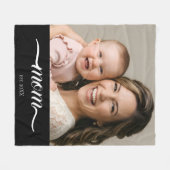 Mama Established Black Modern Script Foto  Fleecedecke (Vorderseite (Horizontal))