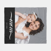 Mama Established Black Modern Script Foto Fleecedecke (Vorderseite (Horizontal))