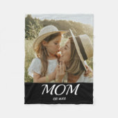 Mama Established Black Modern Script Foto Fleecedecke (Vorderseite)