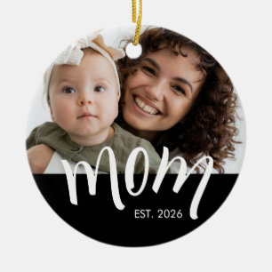 Mama Established Caps Weiß Custom Jahr Neu Mama Keramik Ornament