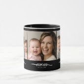 Mama Established Elegan Script Schriftart Schwarz Tasse (Zentrum)