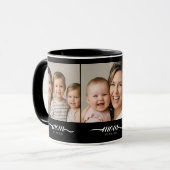 Mama Established Elegan Script Schriftart Schwarz Tasse (Vorderseite Links)