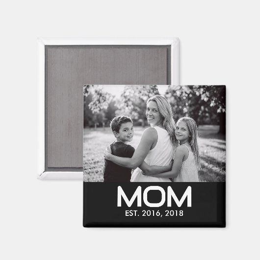Mama Established Foto Muttertag  Magnet (Vorderseite/Rückseite)