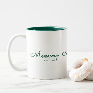 Mama Established Green Schriftzug Zweifarbige Tasse